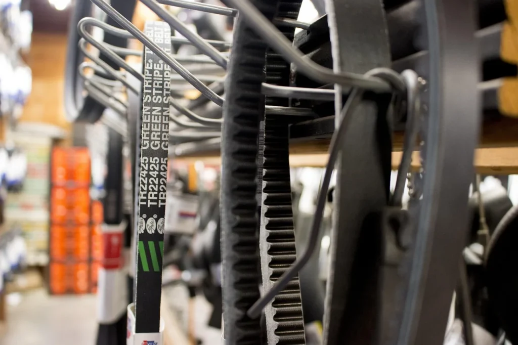 Auxiliary drive belt in engine bay