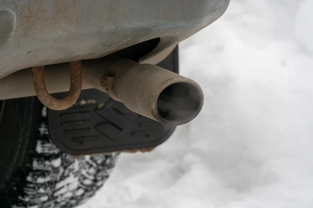 Black smoke from the exhaust