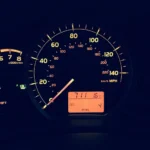 Close up of a car odometer showing the mileage display