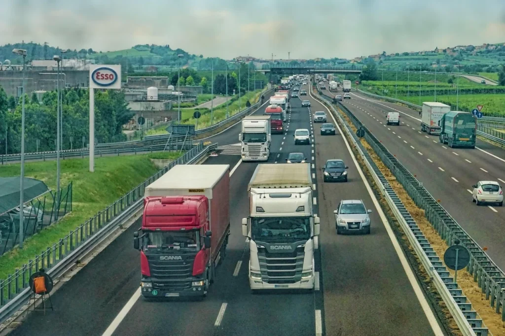 Queuing commuter traffic on the Bradford to Leeds corridor during rush hour