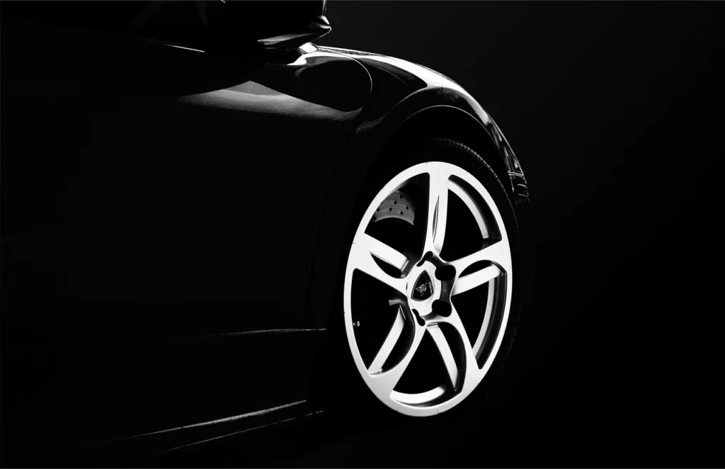 Worn tyre on an electric car