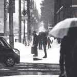 Charging electric car in cold winter weather