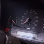 Detailed interior view of a car's speedometer and dashboard gauges, highlighting the speed and… — SSK Mechanics guide to Audi A3 EPC, S Tronic and Hybrid Warnings Explained