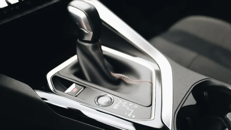 Close-up of a modern car gear shift in Sivas, Türkiye, showcasing sleek design — SSK Mechanics guide to SEAT Leon DSG or Manual: Ownership Checks