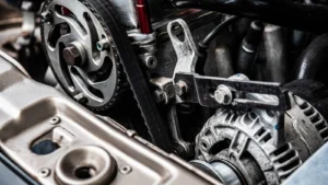 High-resolution close-up of a car engine showing intricate mechanical parts and metallic details — SSK Mechanics guide to VW Polo Starter Motor or Alternator