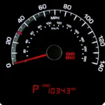 Close-up view of a car speedometer showing speed in MPH and odometer reading 10343 miles — SSK Mechanics guide to VW Polo Warning-Light and Diagnostics Guide