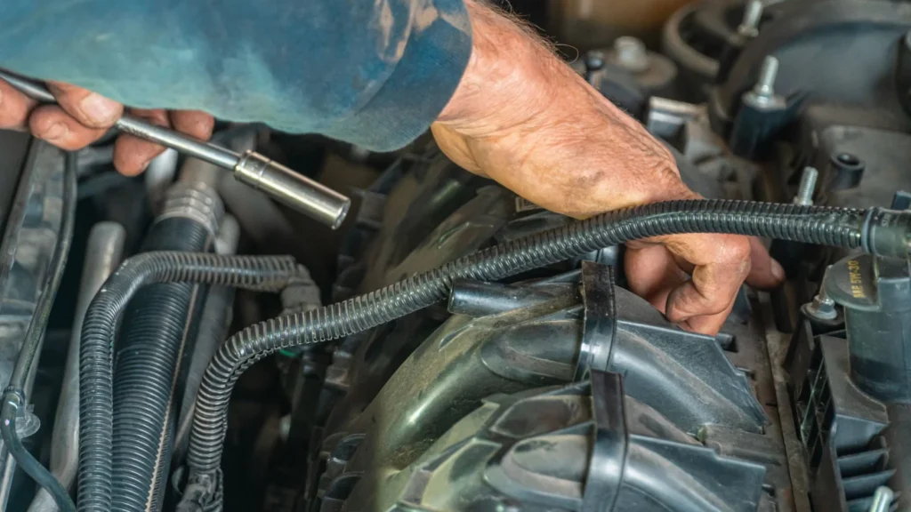 Detailed image of a mechanic repairing a car engine, showcasing technical expertise — SSK Mechanics guide to Why Does My Car Jerk or Hesitate When Accelerating