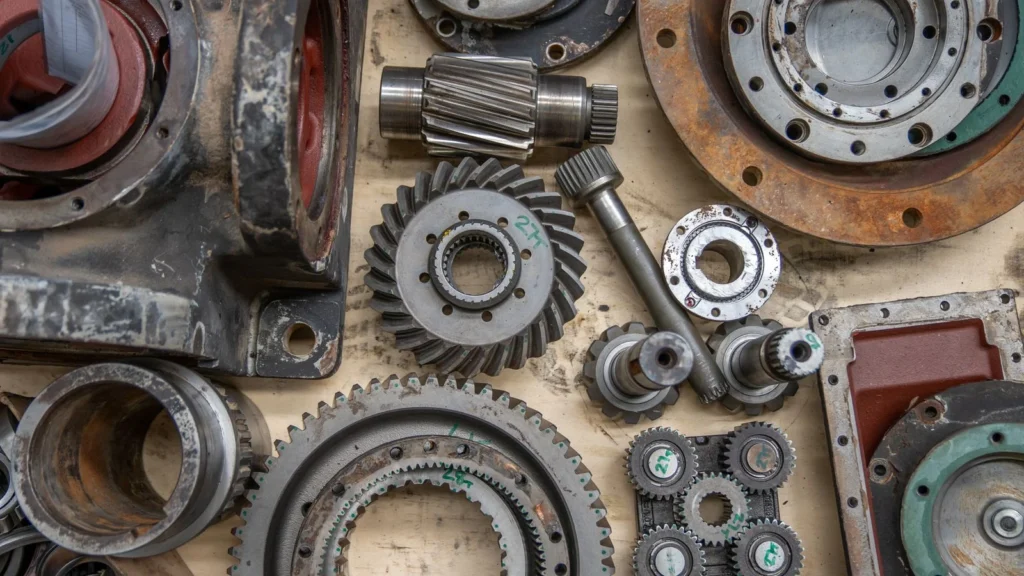Close-up of transmission gears and mechanical components — SSK Mechanics guide to automatic gearbox jerking between gears