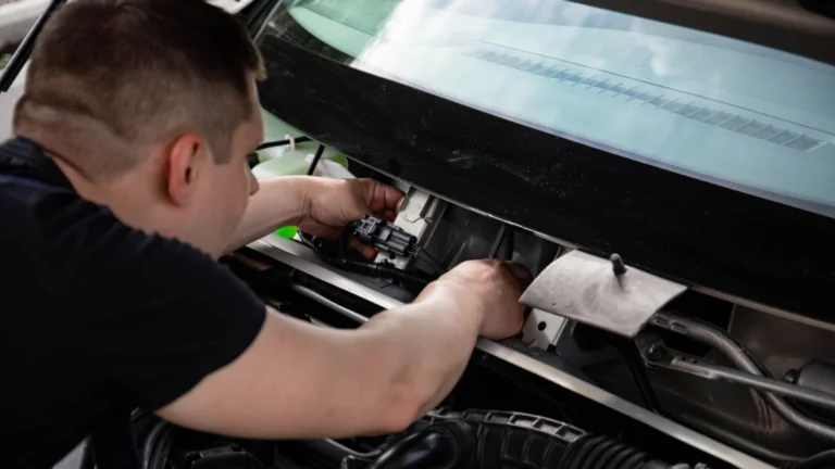 A mechanic working on car engine repairs inside a workshop setting — SSK Mechanics guide to Whining Noise While Driving: What Causes It
